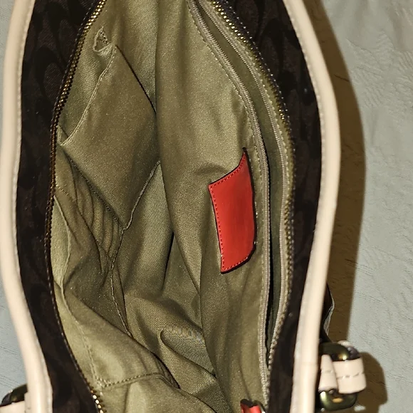 Coach Brown Tan Tote Bag PurseWomen Shoulder Barely Used 16 X 12 Signature